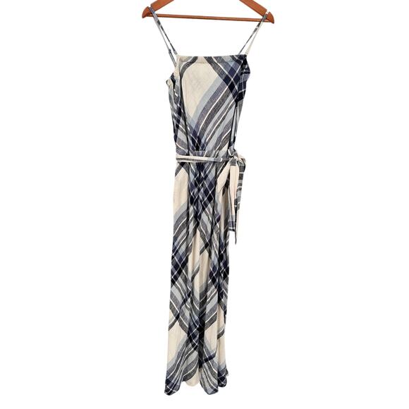 SPLENDID Annalise Plaid Blue & White Maxi Dress // L - Picture 5 of 14